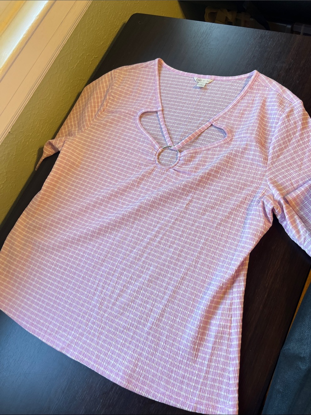 Cato Lavender Ring-Detail Top